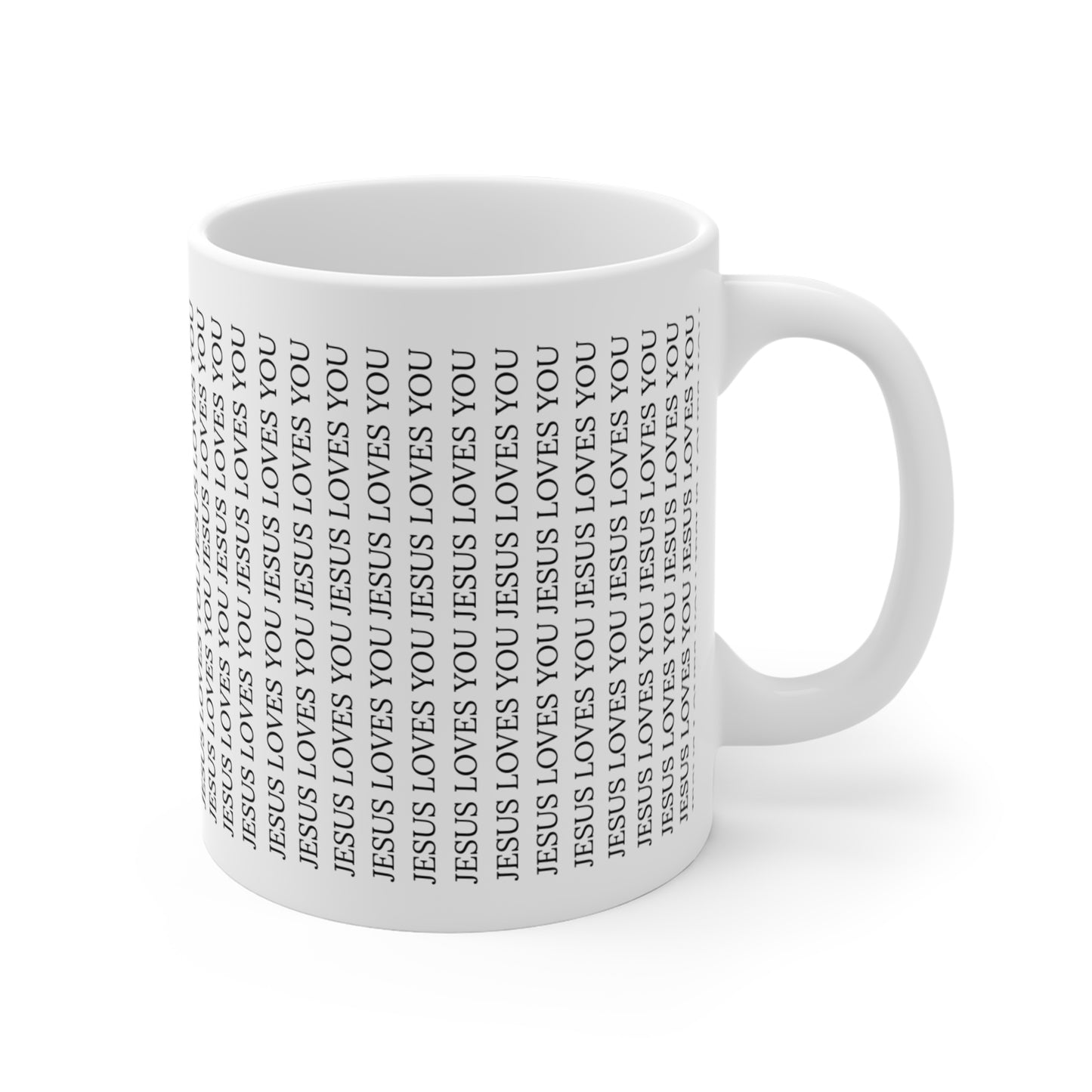 Inspirational Jesus Loves You Text Mug, Motivational Coffee Cup, Positive Affirmation Mug, Gift for Her, Daily Inspiration, Home Office Decor