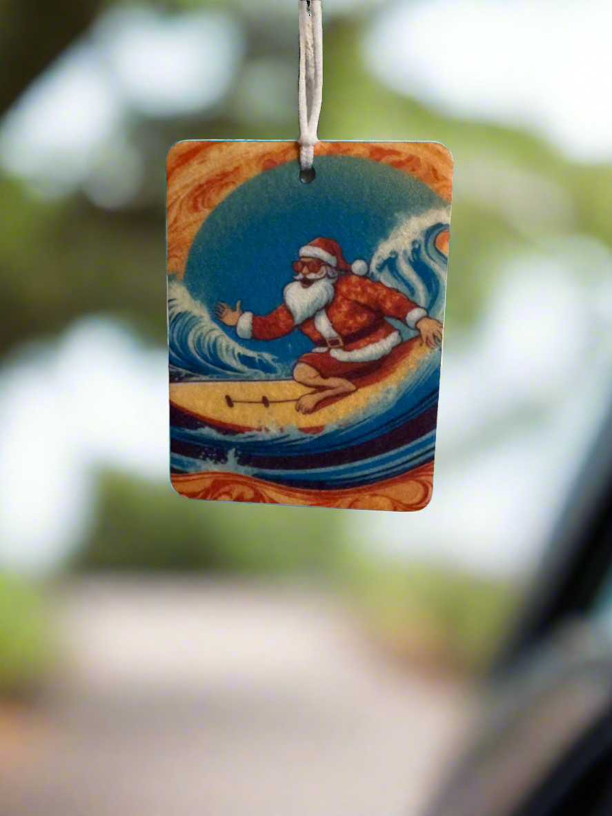 Surfing Santa Car Air Freshener