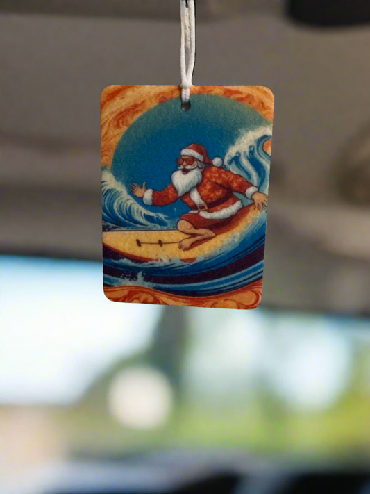 Surfing Santa Car Air Freshener