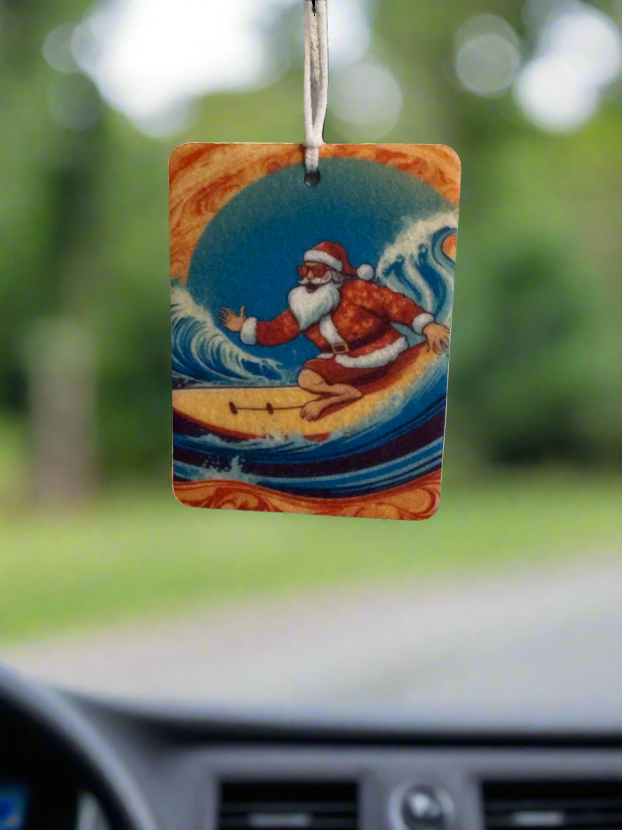 Surfing Santa Car Air Freshener