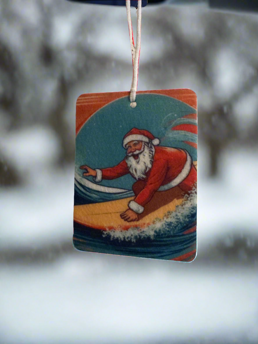 Santa Caught a Wave Car Air Freshener