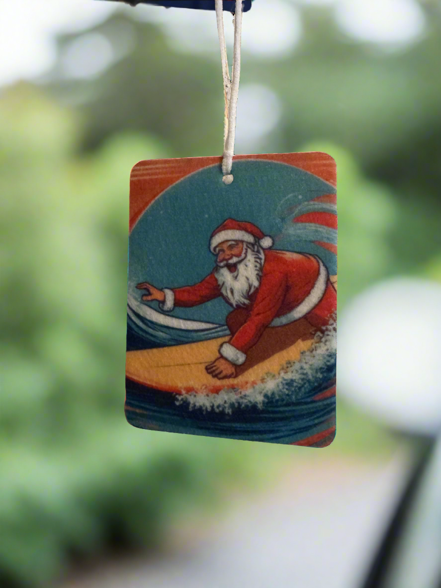 Santa Caught a Wave Car Air Freshener