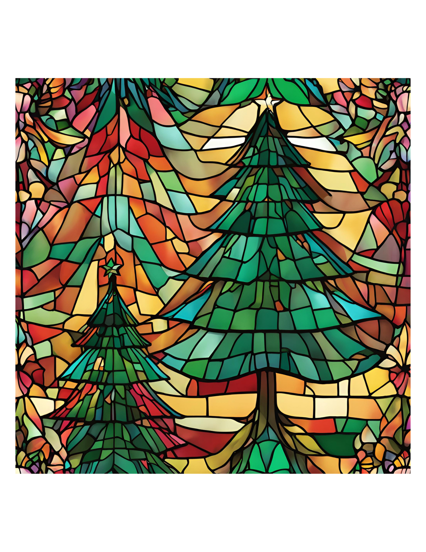 Evergreen Stain Glass Tree