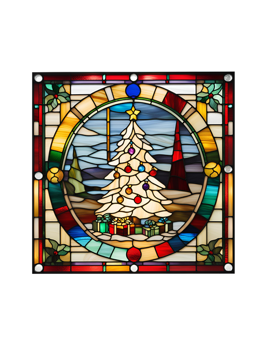 White Stain Glass Christmas Tree